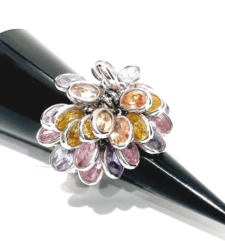 Vintage Joan Rivers Flower Dangle Ring Rare SEE DESCRIPTION Free Ship!