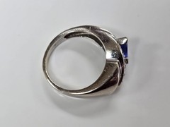 Diamond & Tanzanite 14K White Gold Ring ~ 6 g~ Size 7.25 ~ CS-6005