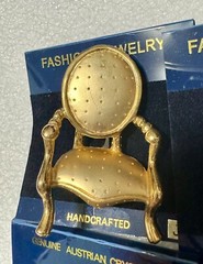 New on Cards OTC CHAIR Pin Brooch LOT (4) Silver & Gold Tone