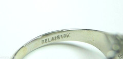 Antique Art Deco Engagement Belais 18K White Gold EGL USA Ring Size 4.25
