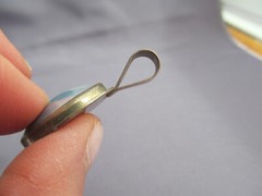 VINTAGE OLD PAWN STERLING NG NELSON GARCIA LUSTER GREY BLUE MOP SLIDER PENDANT