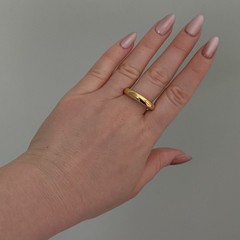 Milor 925 Italy Sterling Silver Gold Vermeil Vintage Shiny Band Ring Size 11