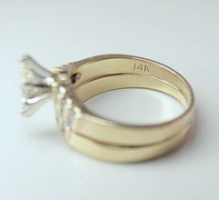 Vintage 14k Yellow Gold 23 Stone Diamond .62ctw Wedding Set Lady’s Ring Size 5