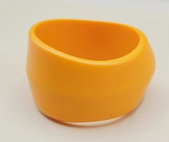 VINTAGE 80’s MOD Chunky Irregular Asymmetrical Orange Plastic Bangle Bracelet