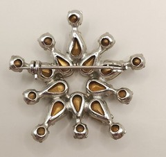 Vintage Rhinestone Faux Pearl Brooch Lot 5pc Aurora Borealis Starburst Bow Pin