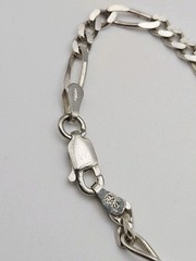 FAS Sterling Silver Vintage Figaro Link 2.5mm Chain Necklace 24″