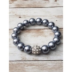 Vintage Stretch Bracelet / Bangle – Chunky Metallic Sky Blue