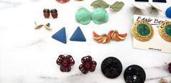 Vintage 80’s 90’s Lot 51 Costume Jewelry Earrings Chunky Bright Gold Tone Etc..