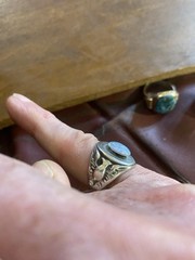 sterling silver ring Opal Thunderbird Sz7.75wght9.6grams