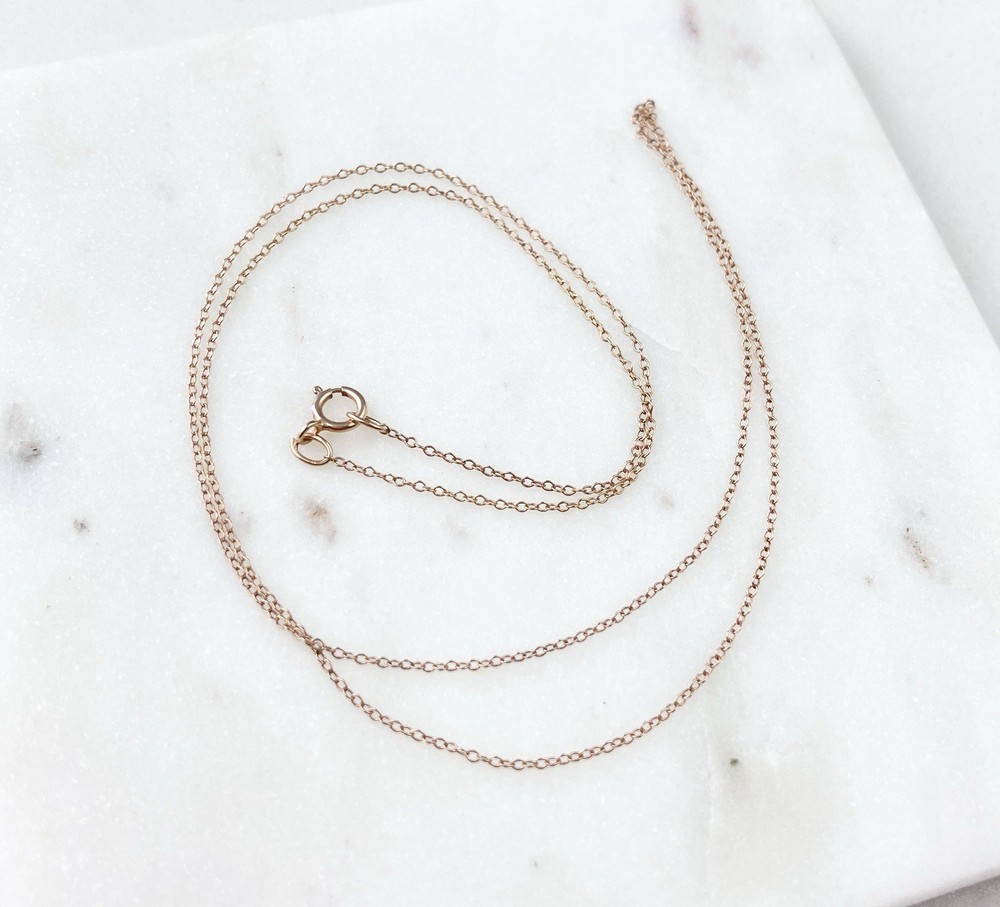 Vintage 925 Sterling Silver Rose Gold Dainty Necklace Chain 18”