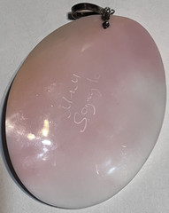 Italy M+M Scognamiglio Shell Sterling Silver Cameo Lady Pendant Pink 2.5” w Box