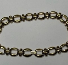 VTG Erwin Pearl Signed Gold Tone Chunky Link Choker Necklace 16” 1980s 1990s