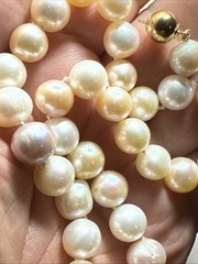 Choker Cultured Pearl 14k 9mm Ball Clasp 10mm Big Multicolor Pearls 16.5” Unused