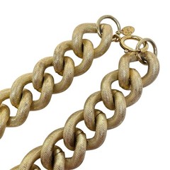 Vintage Erwin Pearl Gold Tone Necklace Large Textured Links Statement
