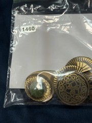 Vintage Brass Tone Statement Earrings Jewelry Lot 5 PR Pierced Black Green LG