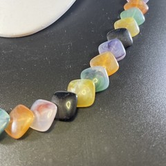 Vintage Lucite 20-Inch Necklace Square Beads Stacked Multicolored