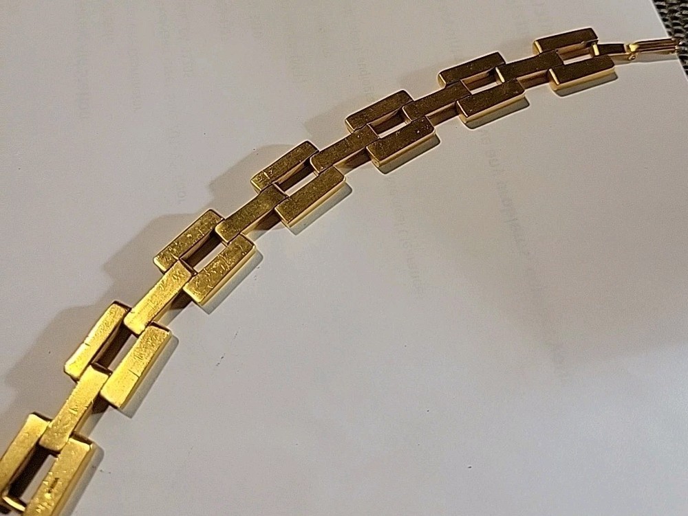Vintage Signed MMA Metropolitan Museum Of Arts Goldtone Chain Bracelet Size 7