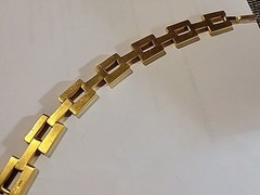 Vintage Signed MMA Metropolitan Museum Of Arts Goldtone Chain Bracelet Size 7