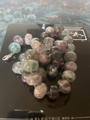 VTG RARE COLORFUL FLUORITE BEAD NECKLACE 21″ LONG 196g
