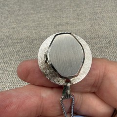 Vintage Sheffield Pendant Watch Necklace Silver Tone Faceted Crystal Face READ