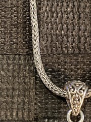 Vintage JTV Sarda Sterling Silver 925 Wheat Snake Chain w/ Filigree Sarda Cross