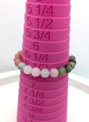 Gemstone Stretch Bracelets Lot Rhodonite Quartz Agate Stone Bracelets 2 Pc