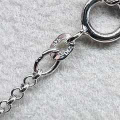 Sterling Silver 925 Open Work Crystal Round Signed NF Pendant Chain Necklace JTV