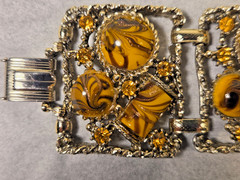 Vintage Mid Century SELRO/SELINI Costume Jewelry Set Bracelet & Earrings