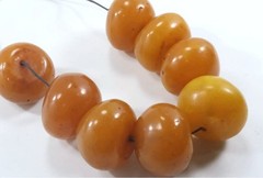 Vtg Egg Yolk Butterscotch Amber Bakelite Chunky Beads 40-45mm x 30mm, 326+ Grams