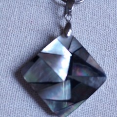 MOP high quality natural rainbow ABALONE MOSAIC SQUARE PENDANT modern triangles