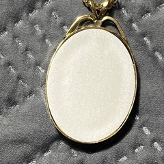 Vintage Floral Cameo Gold Tone Necklace Rose & Pansy Resin Reverse Painted