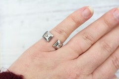 LINKS OF LONDON STERLING SILVER 925 RING SIZE 6 3/4 DESIGNER CUFF BEAUTIFUL
