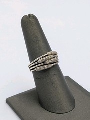 PGDA Vintage Sterling Silver Diamond Quadruple Split Band Cocktail 925 Ring Sz 7