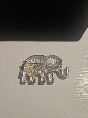 Elephant Marcasite and Rhinestone Brooch Silver Tone Shine Bling