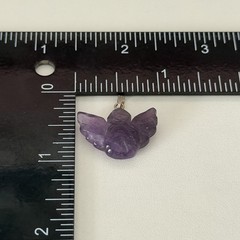 Genuine Amethyst Carved Guardian Angel Lucky Charm Pendant