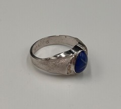 Vtg 18K HGE Faux Star Sapphire Ring, Mens Mans 11.75, Heavy Gold Electroplate