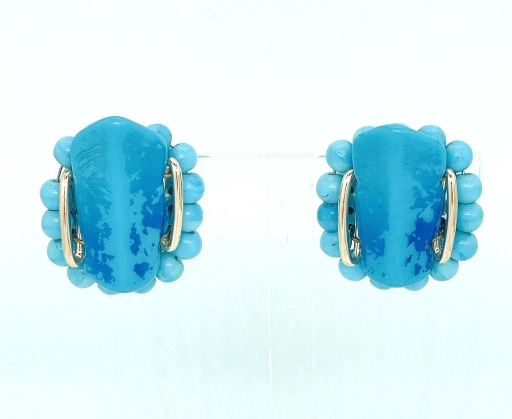 Porcelain Hand Painted Enamel Russian Rostov Finift Vintage earrings USSR Soviet