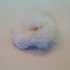 Vintage 1980’s Art Deco Style Lady Profile Brooch Fur Mohawk White Face Eyeliner