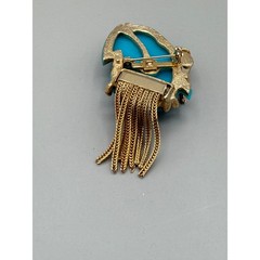 Vintage Signed Selro Selini Okina Noh Mask Brooch Pin