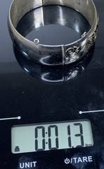 925 Vintage Sterling Silver Black Forstner Bangle Bracelet 2.5 Inches 1.3 oz