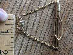 VTG MENS BLACK HILLS Gold TIE CLIP ANSON TOP BAR ROSE Green 10K South Dakota SD