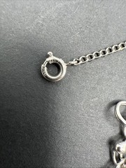 VINTAGE STERLING SILVER CHARM BRACELET Champagne Hat Barrel Grad 32 G 7” J13