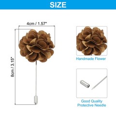 Flower Boutonnieres Pin Lapel Pin for Men Camellia Flower for Suit Wedding Gold