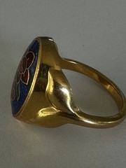 Vintage Avon Cloisonne Flower Gold Tone Ring