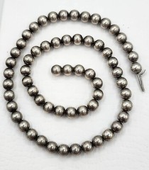 Antique Victorian W.R.C Sterling Silver Bead Ball Chain Collar Necklace 15.5″