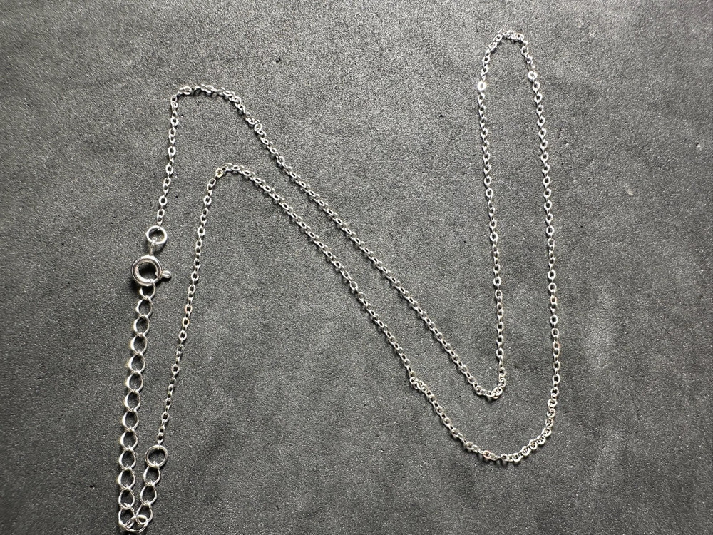 1.00g Vintage Sterling Silver 925 Cable Chain Necklace Adjustable 17.5 in