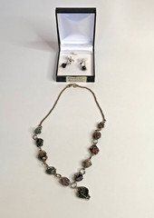 Vintage Bloodstone Necklace & Matching Earrings