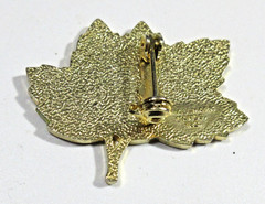 VTG HALLMARK CARDS METAL FALL AUTUMN LEAVES Brooch pin Yellow orange gold tone