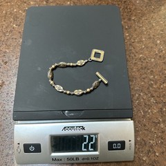 Vintage 925 Sterling Silver And Brass Bracelet 22 Grams