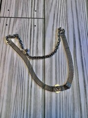 Vintage Silver Tone Choker Necklace Adjustable 14” Max Length